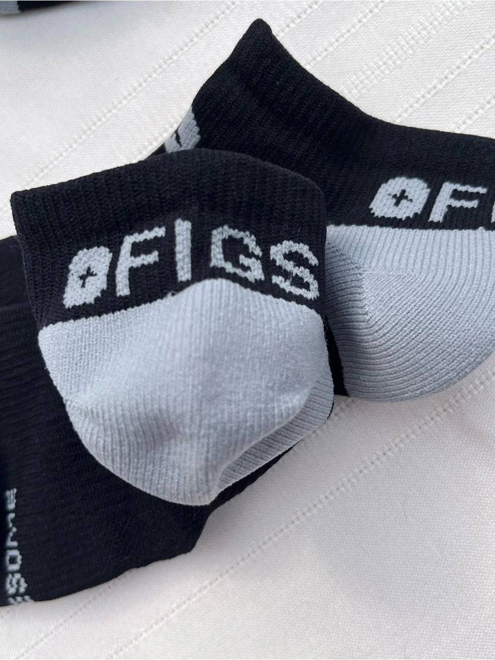 Figs Black Ankle Socks with Gray Heel and Toe